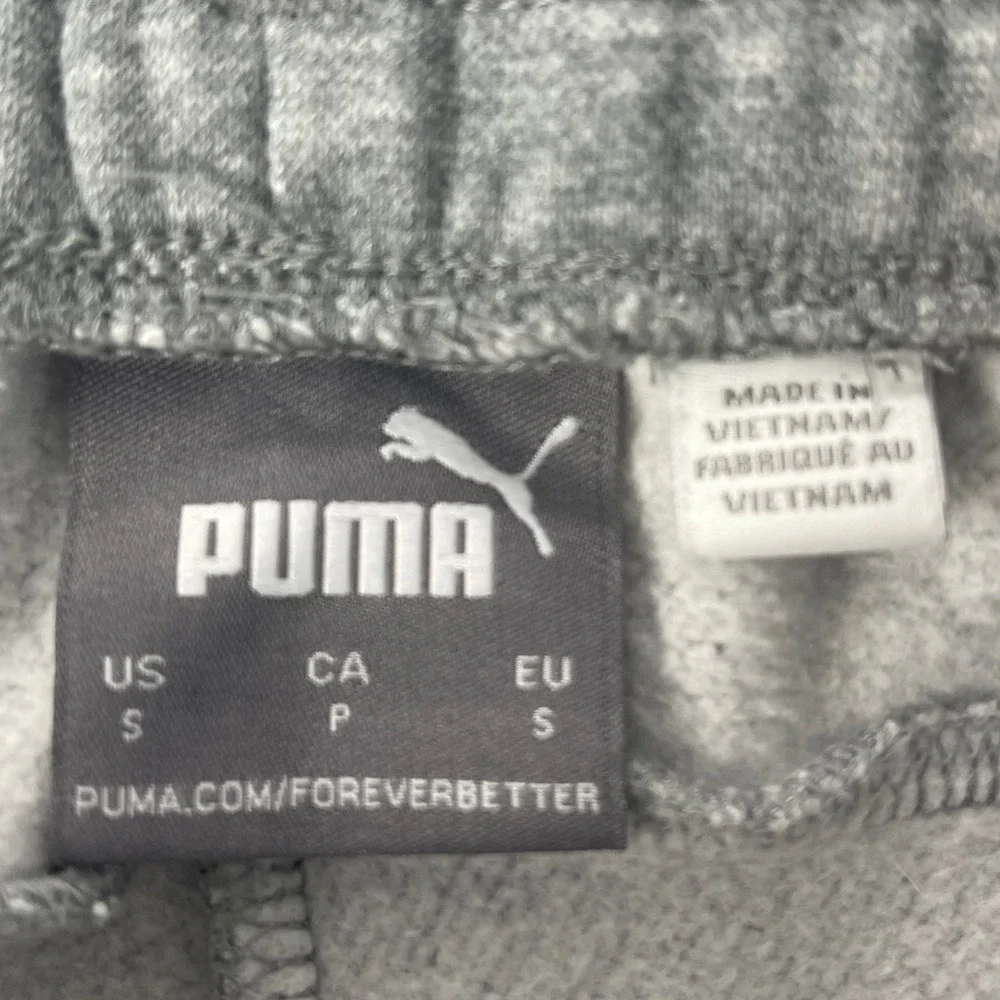 Puma Kids Small Gray Sweatpants Athletic Fleece Joggers Pockets